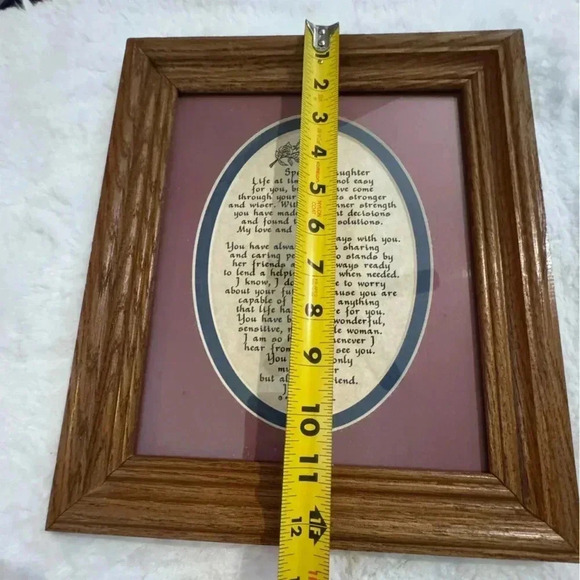 Vintage 1999 Calligraphy Mother to Daughter Poem Framed Artwork Cottagecore - Picture 8 of 9